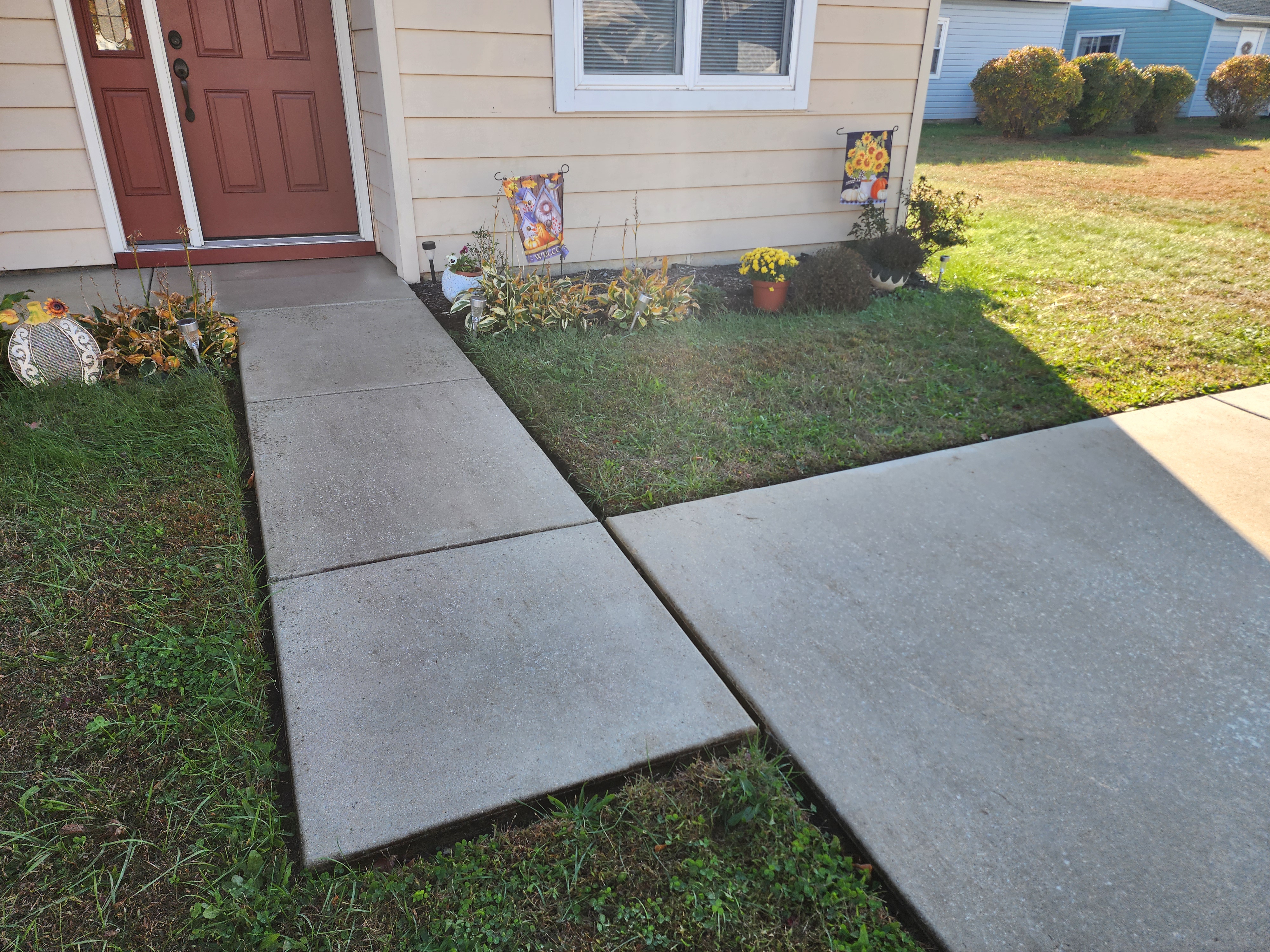 Second surface after pressure washing